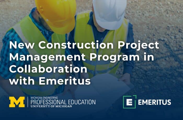 New Construction Project Management Program in Collaboration with Emeritus
